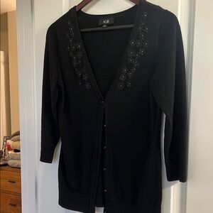 AGB Black V-neck button Front Cardigan